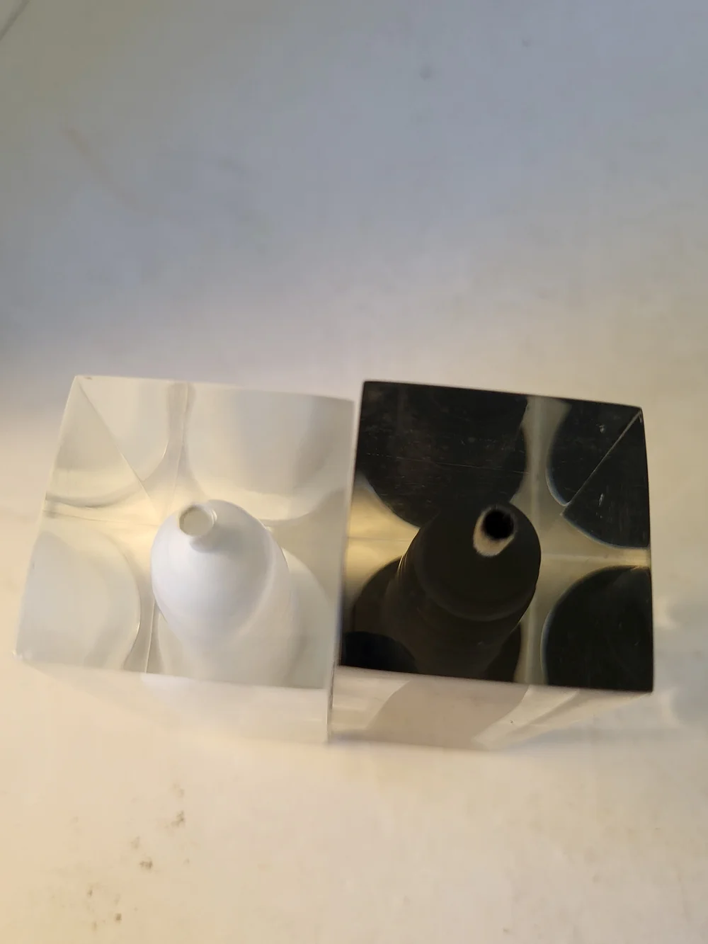 MCM 1970s Lucite Salt and Pepper Shakers Gratelli Guzziman Italy
